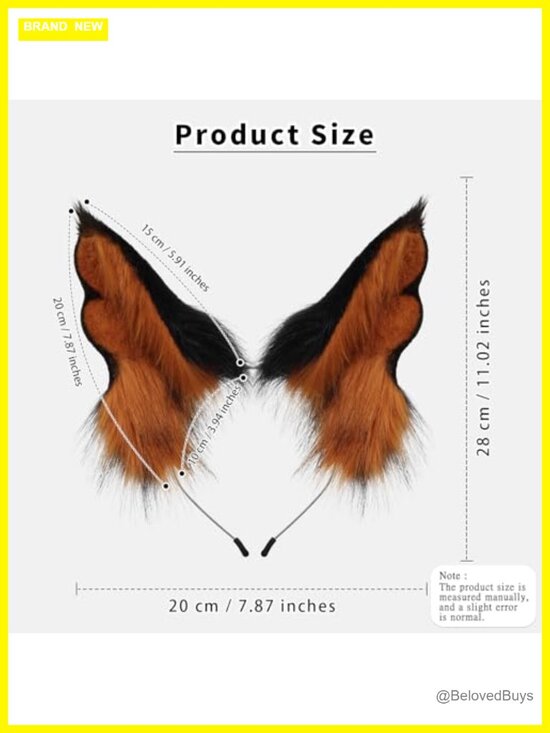 Faux Fur Fox Ear Headband for Parties Hair Accessory